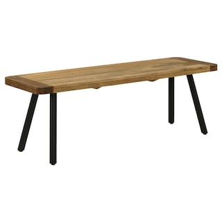 Maverick Natural Mango and Black Wood Dining Bench
