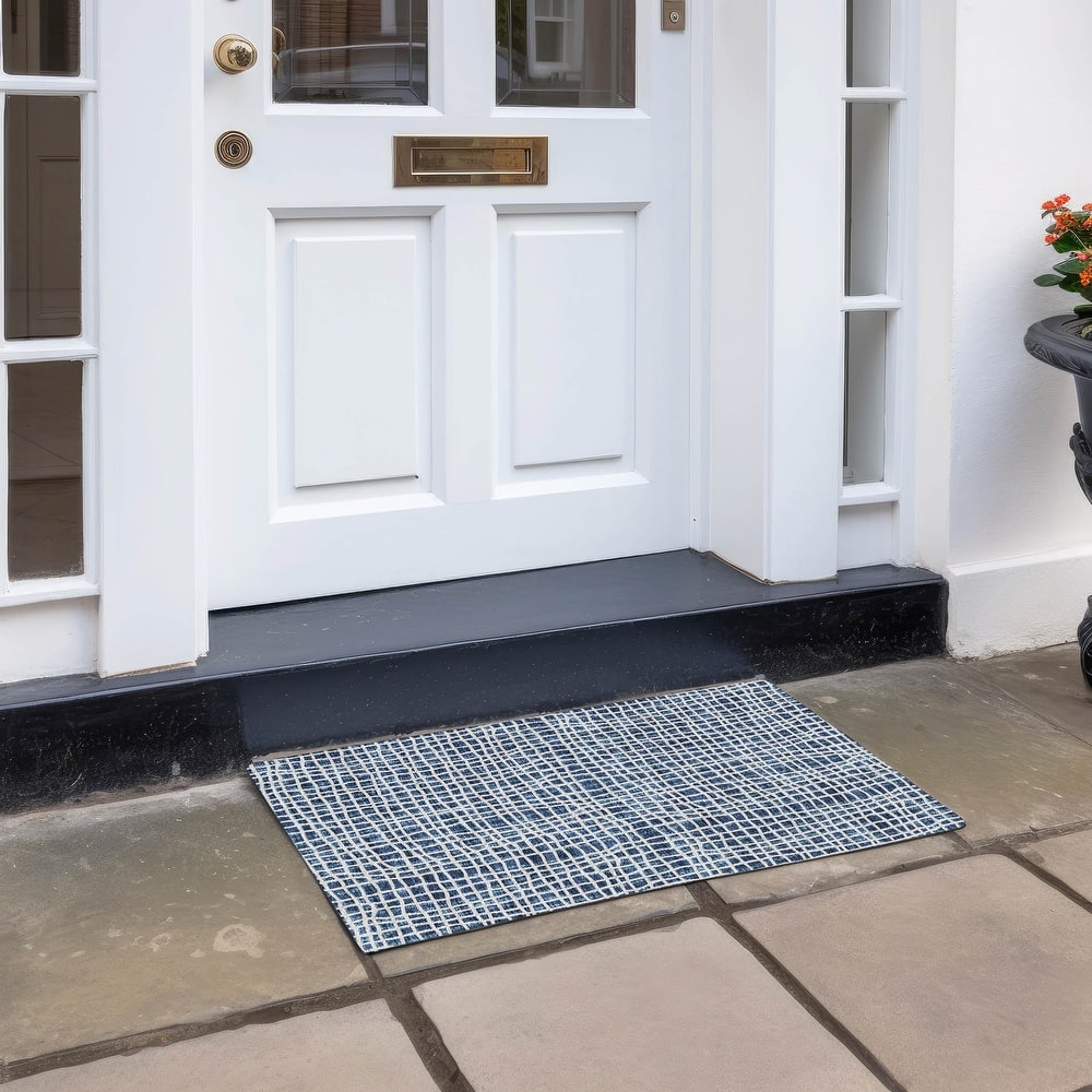 Machine Washable Indoor/ Outdoor Chantille Abstract Modern Rug