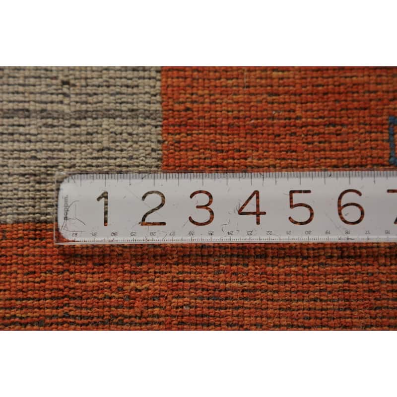 Striped Gabbeh Oriental Area Rug Handmade Wool Carpet - 6'7"x 9'8"