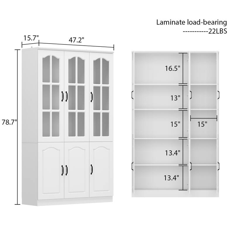 Modular White Contemporary Office Storage Display Cabinet w/UV Finish