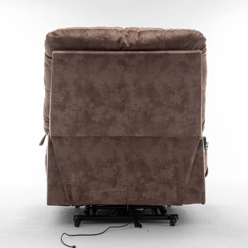 Power Lift Recliner Chair with Heat & Massage, Dual OKIN Motors Lift Sofa, Lounge Chair with 2 Pockets & 2 Cup Holders
