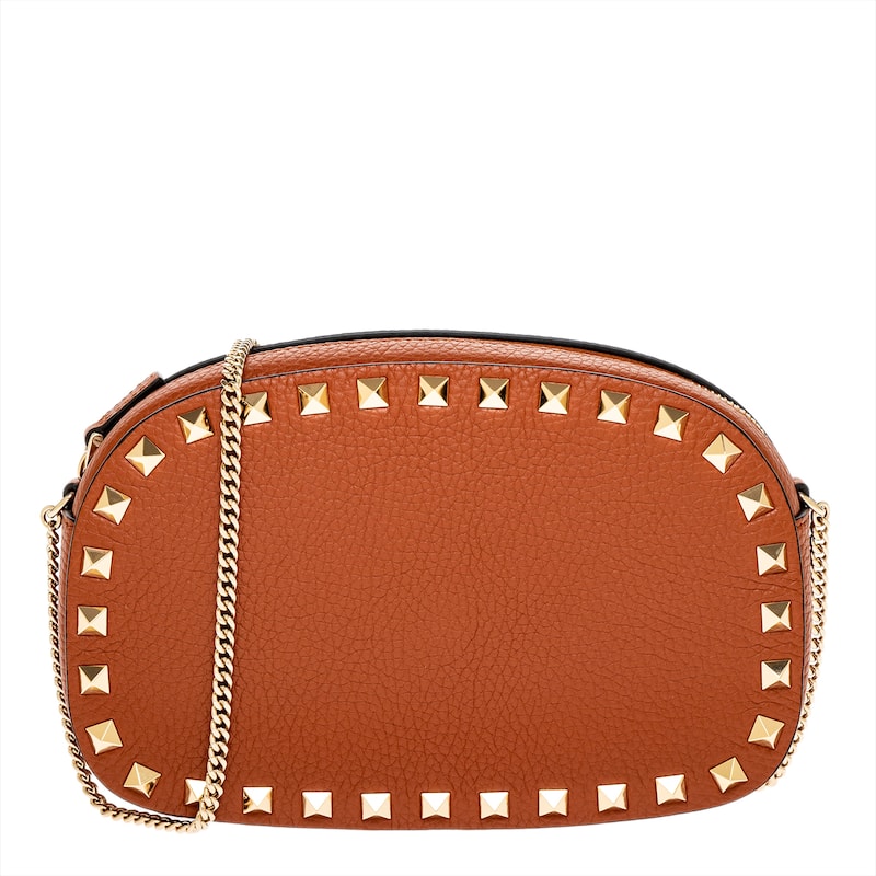 Valentino Mini Crossbody Bag in Grainy Calfskin - Brown