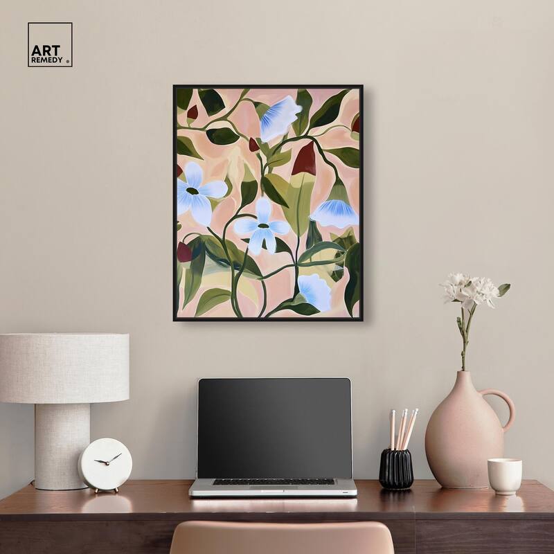 Bold Peach Petal Motif Canvas by Art Remedy