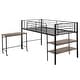 preview thumbnail 5 of 7, Twin Size Metal Loft Bed with 1 Rolling Desk and 2 Shelves, Black