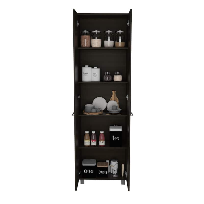 Baleare 23-inch Wide Pantry Cabinet with 5 Interior Shelves and 4 Legs - N/A