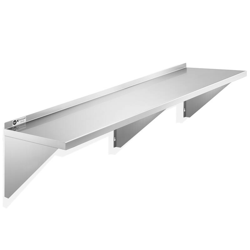 Stainless Steel Shelf NSF Commercial Kitchen Wall Shelving - Silver - 12" x 72"