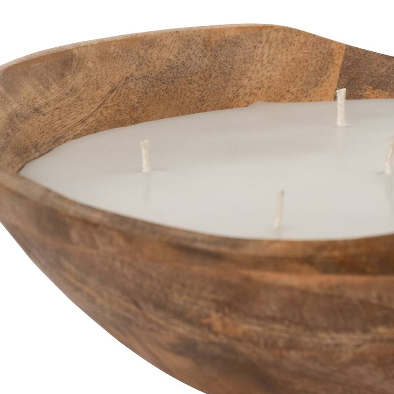 Sagebrook Home Vanilla Wood Bowl Candle, Natural, Wood