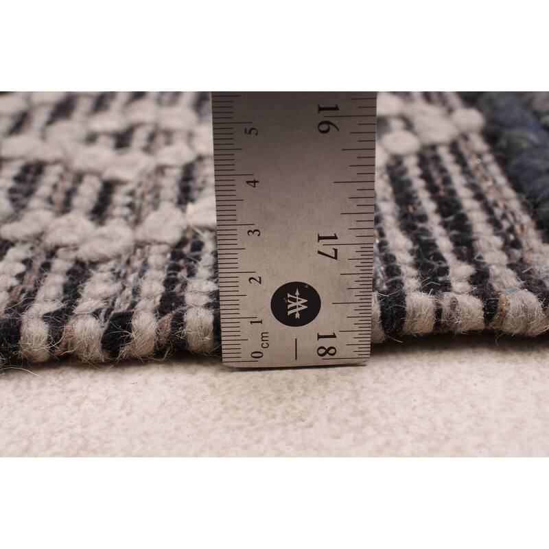 ECARPETGALLERY Braid weave Sienna Grey Wool Rug - 4'0 x 6'0