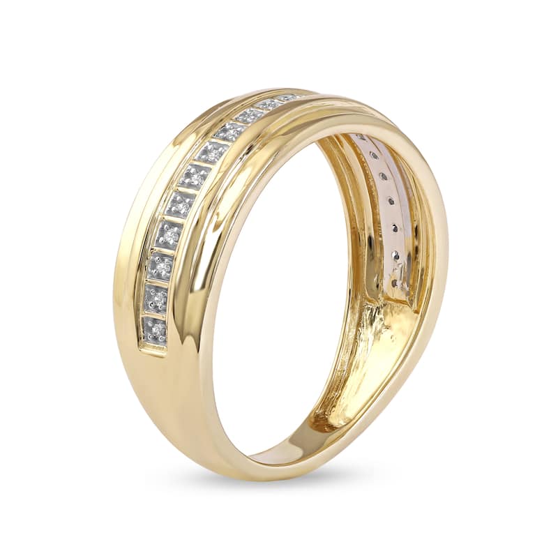 IGI Certified 1/20ct TDW Diamond Wedding Band in 10k Gold for Men