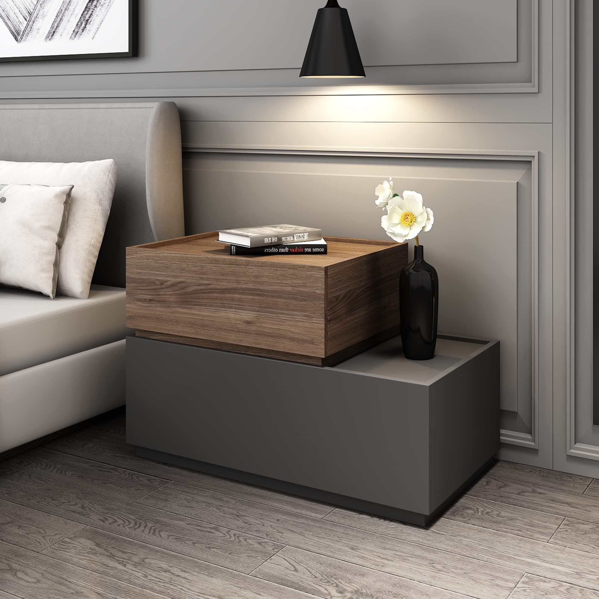 Nightstand outlet dark grey