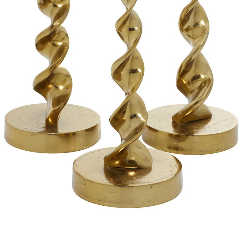 Aluminum Metal Candle Holder - Set of 3 Gold or Silver - Roche River Decor