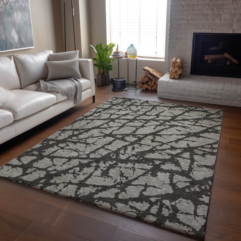 Premium Washable Super Soft Modern Crackle Mayfield Rug