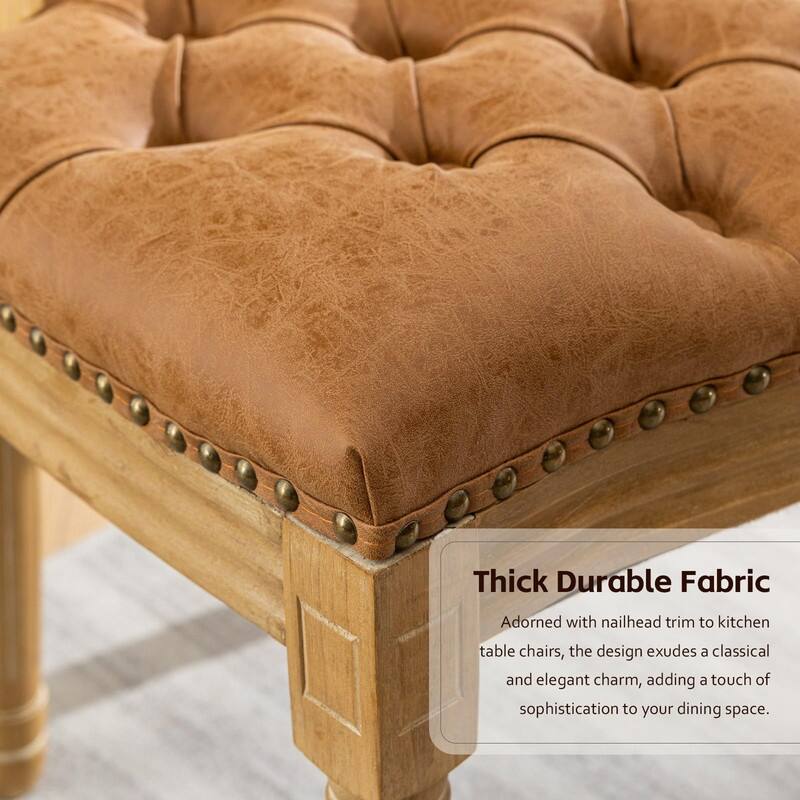 Upholstered French Style Nailhead Dining Chairs(Set of 4)