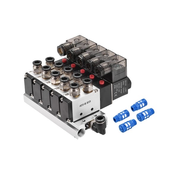 4M210-08 DC 12V 2 Position 5 Way RC1//4 Neutral Air Selector Solenoid Valve
