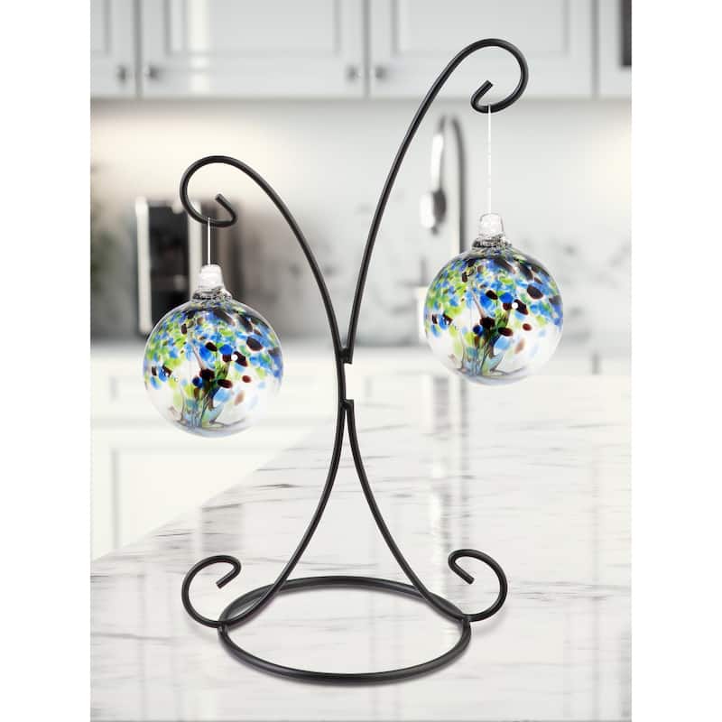 Tree Of Life 2 4In Mystic Hand Blown Glass Balls With Stand