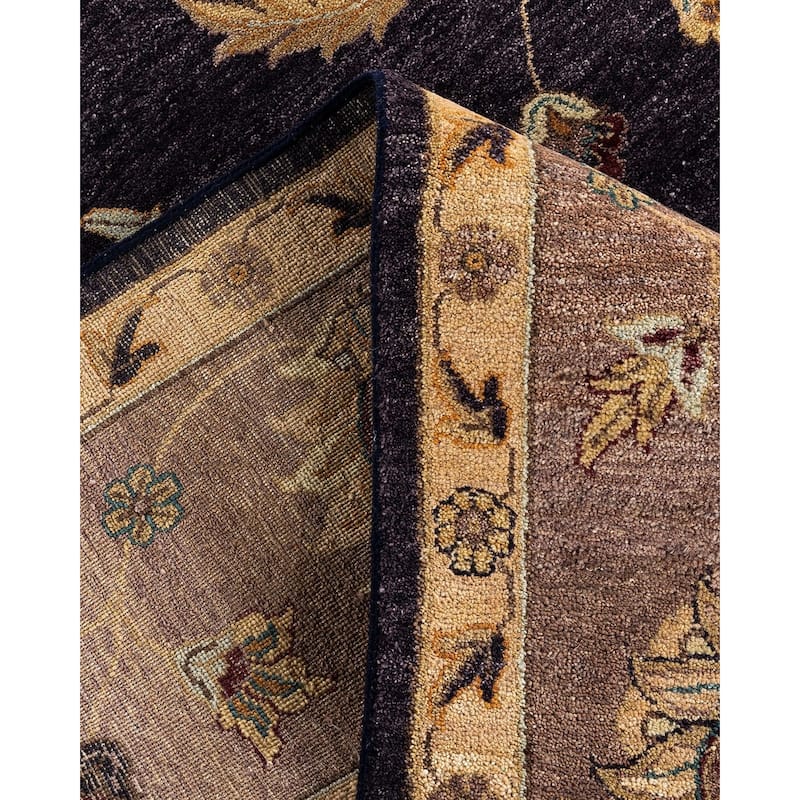 Oushak One-of-a-Kind Hand-Knotted Area Rug - Navy, 9' 0" x 12' 7" - 9' 0" x 12' 7"