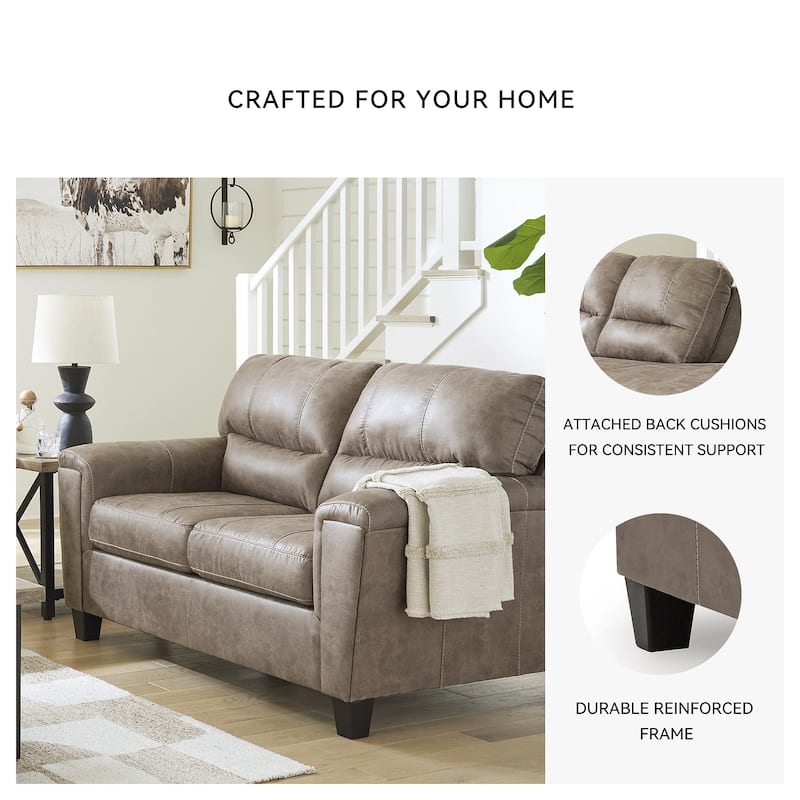 Signature Design by Ashley Navi Fossil Loveseat - 61" W x 38" D x 39" H