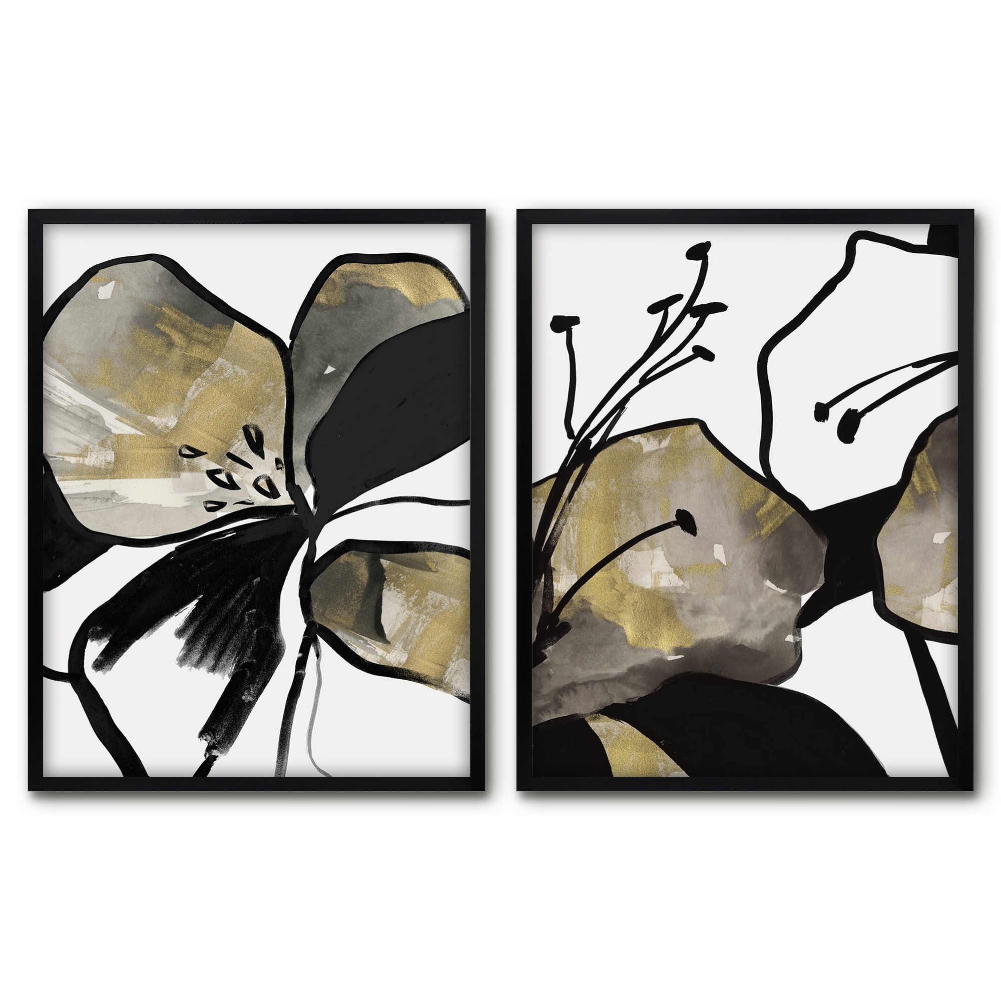 Americanflat 2 Piece 16x20 Unmatted Framed Print Set - Yellow