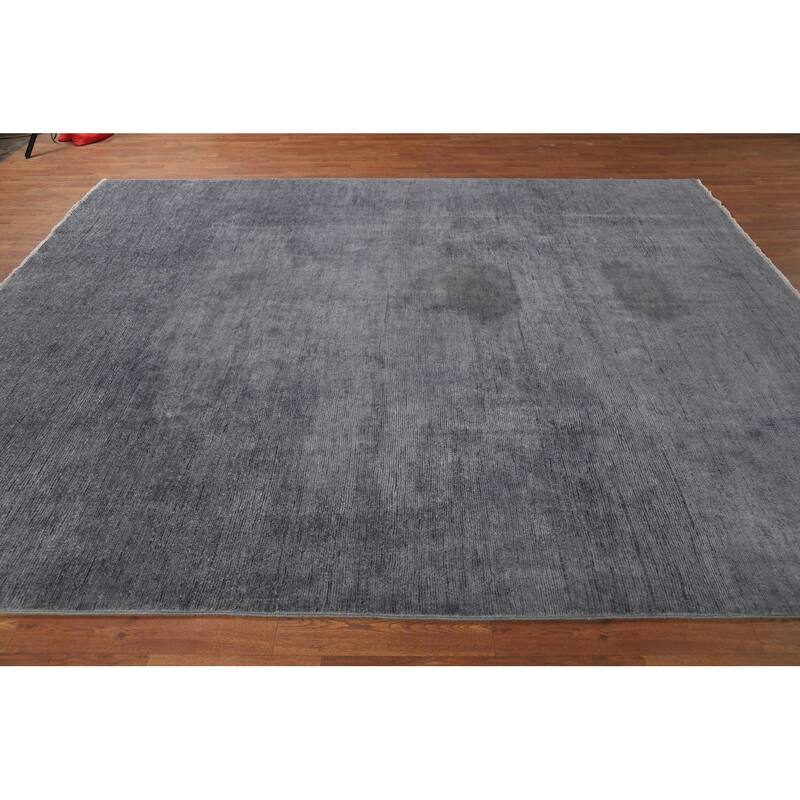 Blue Gabbeh Modern Area Rug Handmade Wool Carpet - 7'11"x 9'10"