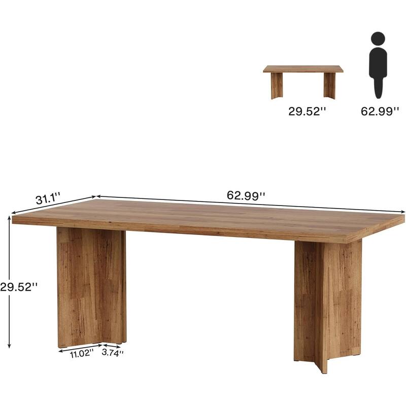 63-Inch Modern Executive Desk Large Office Computer Desk Writing Table