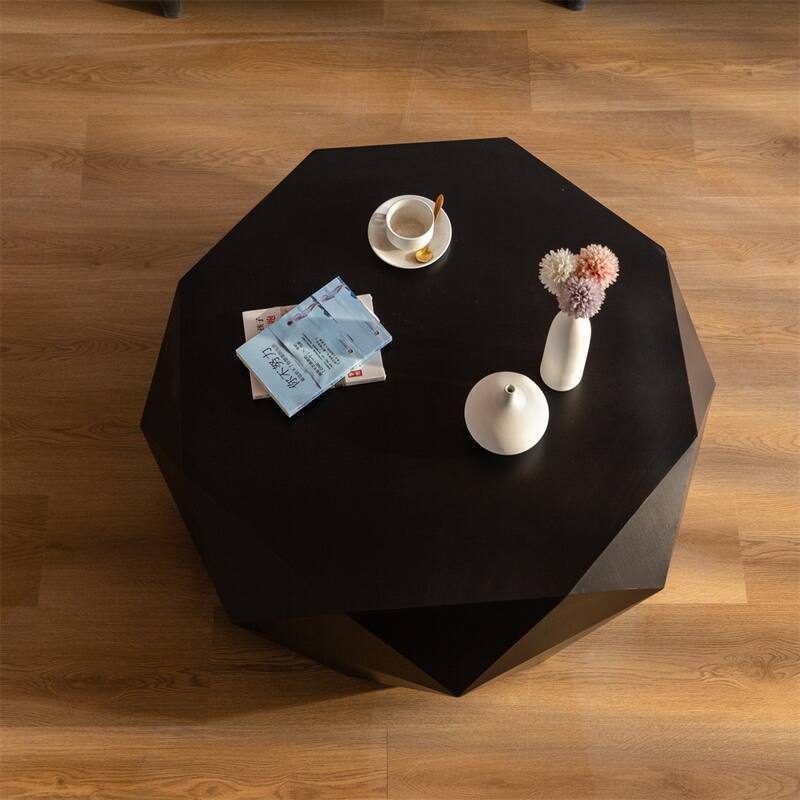 38"Three-dimensional Embossed Pattern Design Retro Style Coffee Table