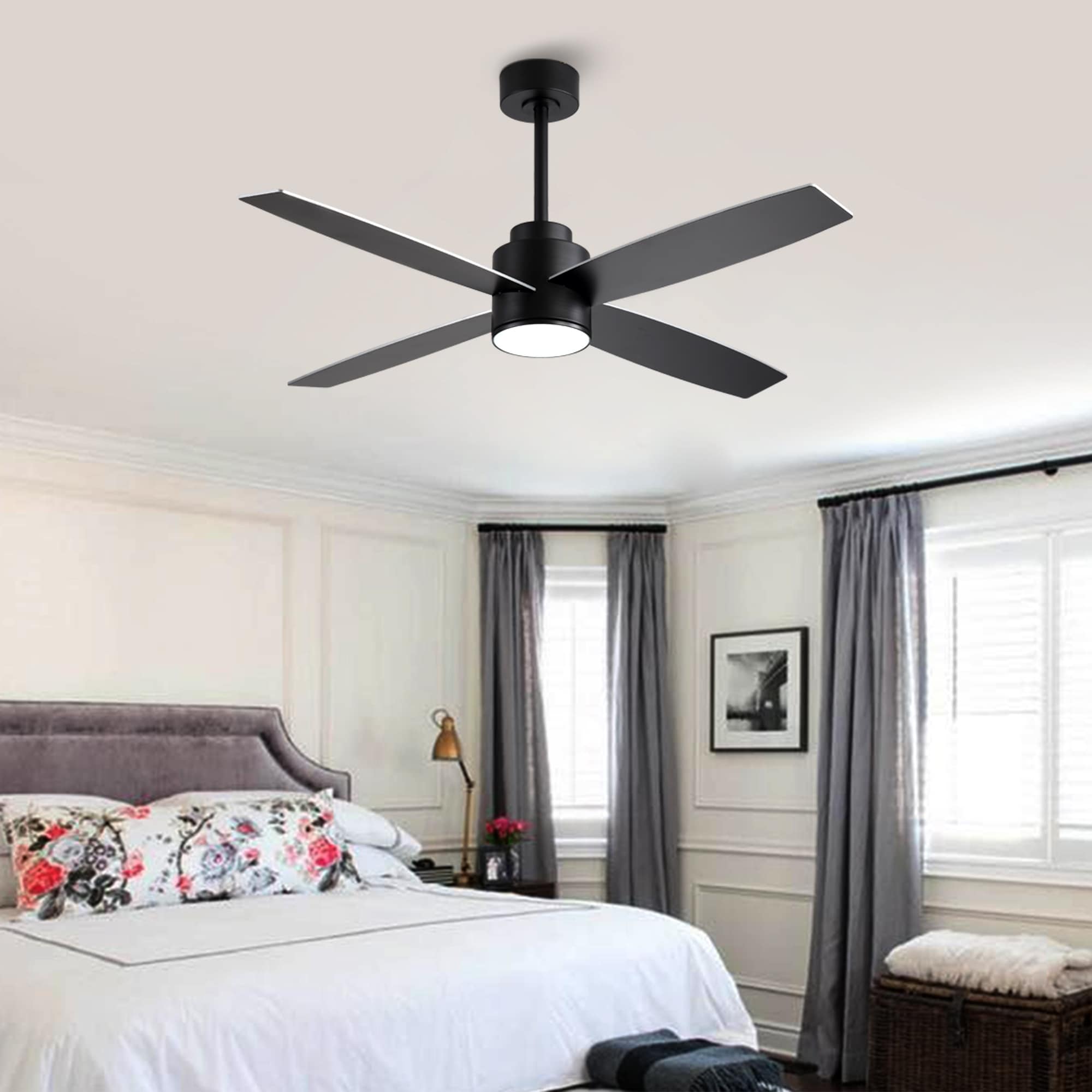 MLiAN 52" Plywood DC Motor Integrated LED Ceiling Fan with Remote Control - 52 inch