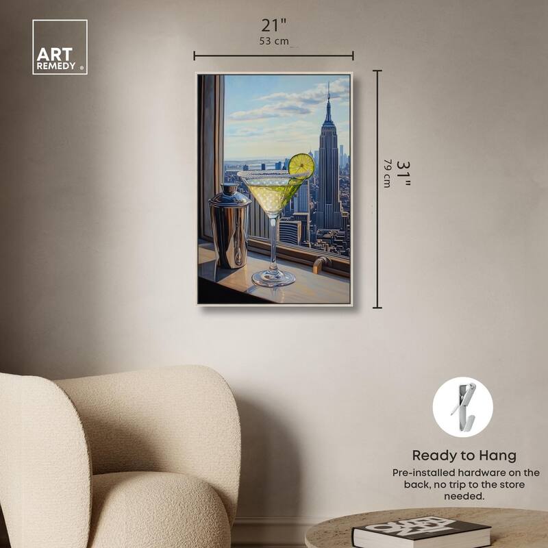 Classy Drink in NYC Canvas by Art Remedy