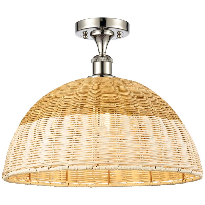 Innovations Lighting Endless Possibilities Ballston - Bristol Natural II - 1 Light 16" Semi-Flush Mount - Polished Nickel
