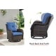 preview thumbnail 7 of 11, Gymojoy Outdoor Rattan Wicker Swivel Chair with Cushion (Set of 2)