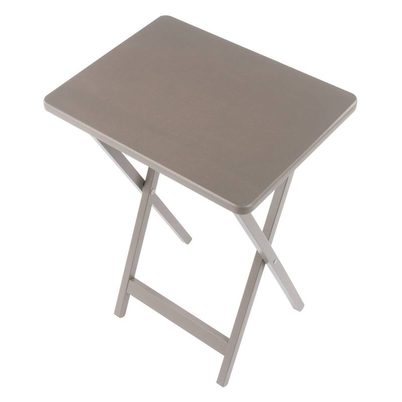 Alex 5-Pc Snack Table Set with Storage Stand Oyster Gray Finish
