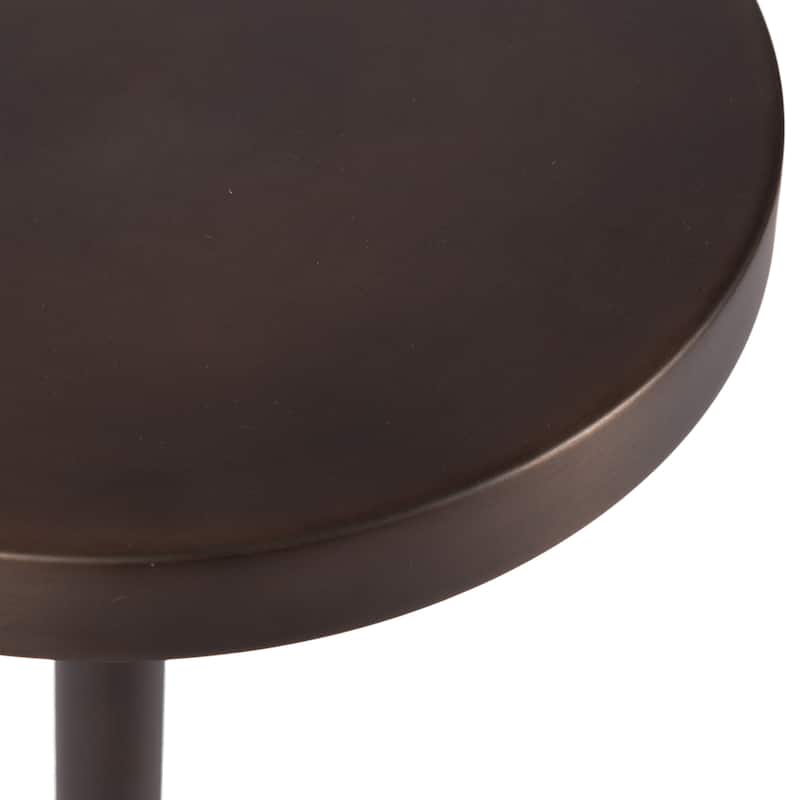 Kate and Laurel Hescott Metal and Marble Pedestal Table
