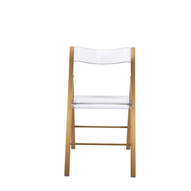 LeisureMod Menno Modern Acrylic Folding Chair - Red - 4 x 30 x 16.5