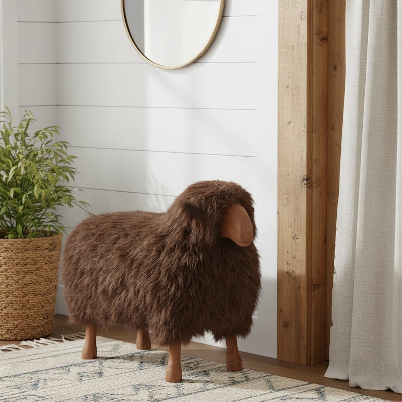 Fabric Wood Figurine with Casual Style and Decorative Wooden Accent