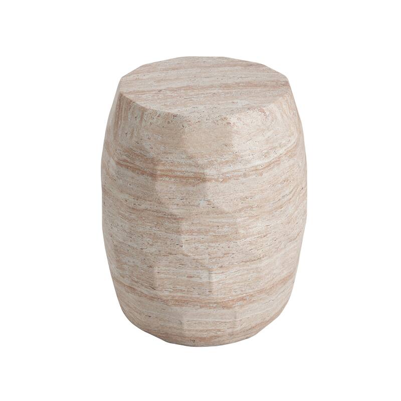 Roomfitters Outdoor Indoor Lightweight Side Table, Modern Barrel Accent End Table with Sculpted Edges