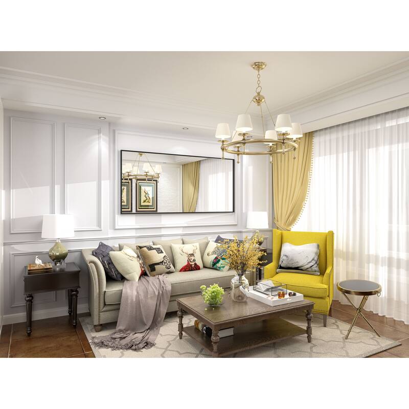 Aluminum Alloy Framed French Cleat Mounted Tempered Glass Wall Vanity Mirror