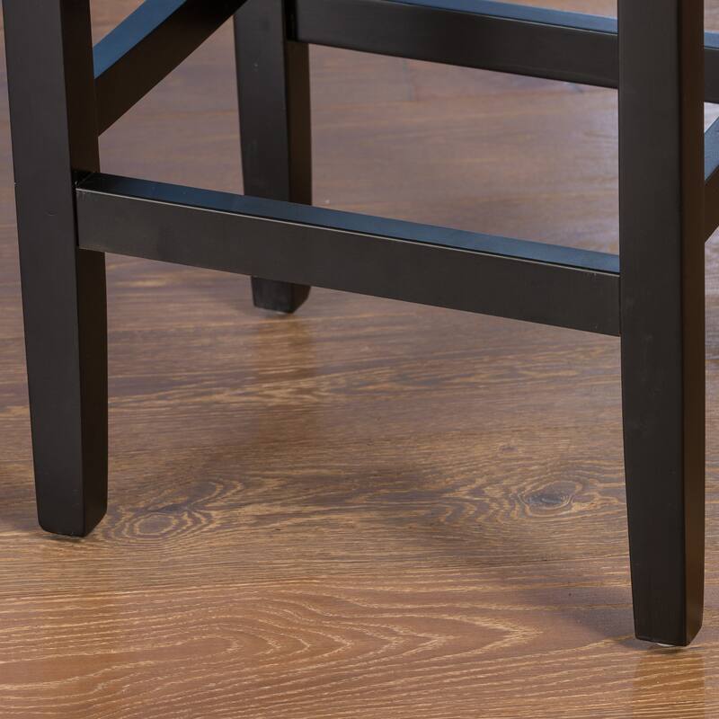 Lisette 26-inch Backless Black Leather Counter Stool (Set of 2) by Christopher Knight Home - 15.50" D x 18.00" W x 26" H
