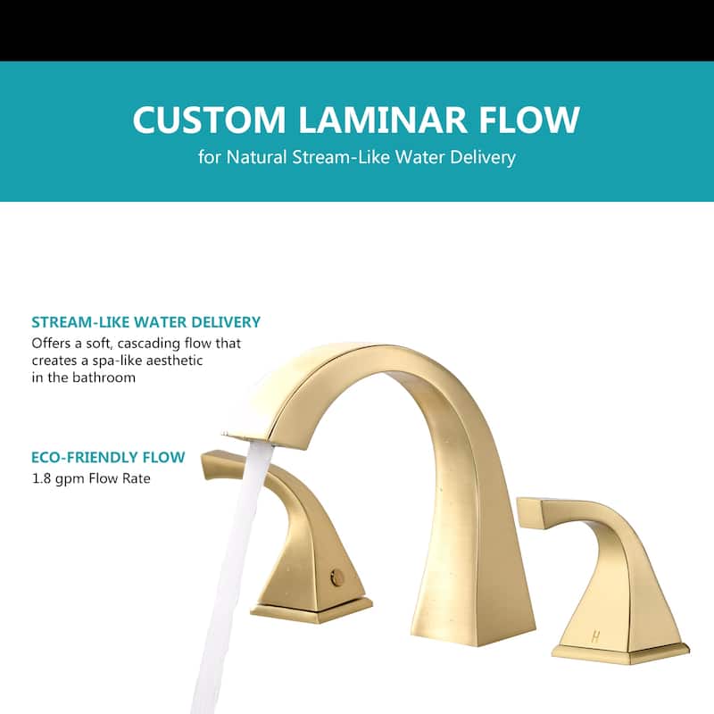 Proox 8 inch Widespread Bathroom Faucet 2 Handle Deck Mounted w/ Drain Assembly