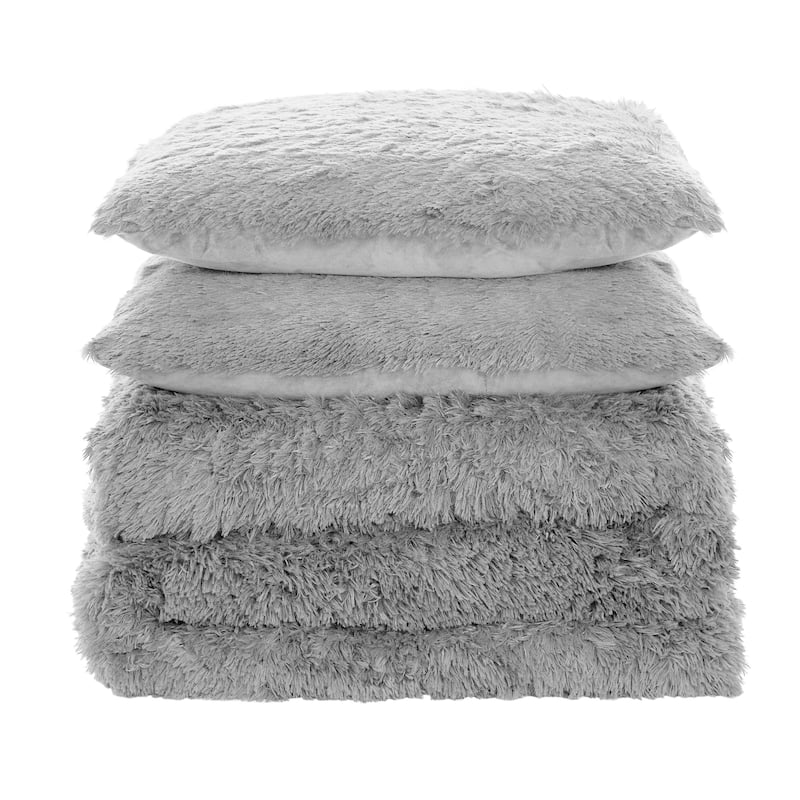 Long Plush Shaggy Comforter Set