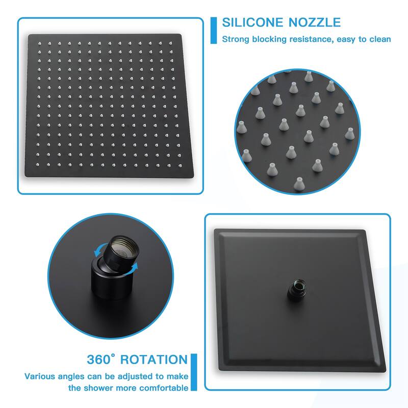Topcraft 10-Inch Wall Mounted Square Shower System with Rough-in Valve - 10*10