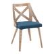 Option Blue Fabric/White Washed Wood
