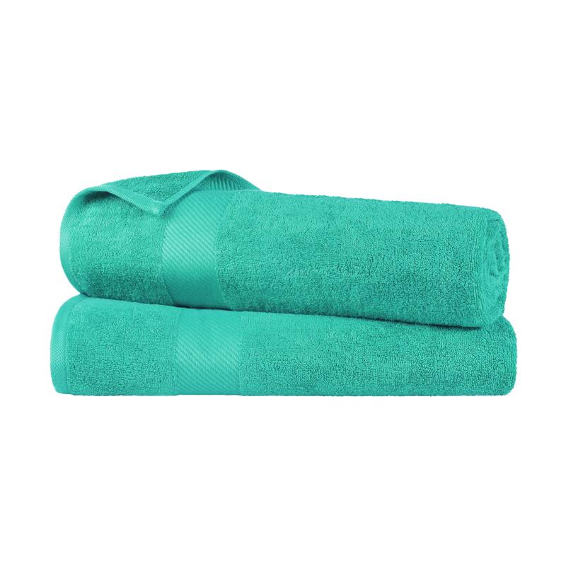 Superior Luxury Solid Highly Absorbent Egyptian Cotton Bath Sheet Towel - (Set of 2) - Sea Green