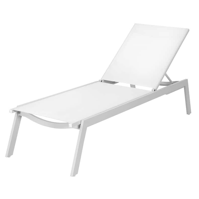 Outdoor Aluminum Chaise Lounge Chair with 6 Adjustable Backrest