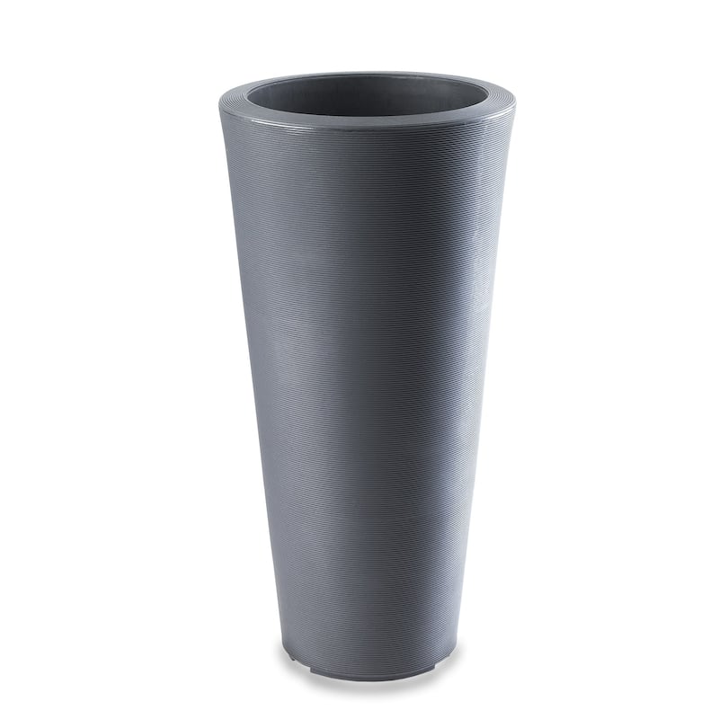 Bleeker Tall Indoor Outdoor Planter, Wind Proof - 17 in - Grey