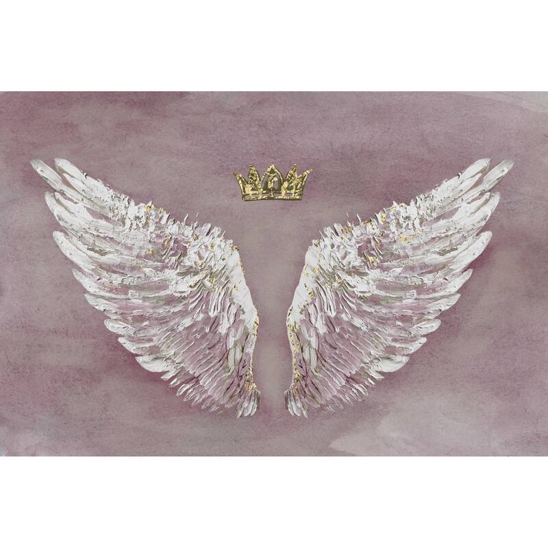 'Wings and a Crown' Painting Print on Wrapped Canvas