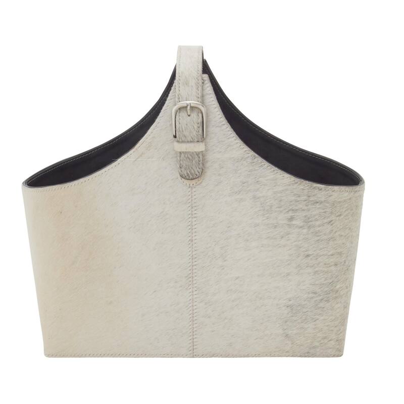 Leather Handmade Box Style Single Slot Magazine Holder with Buckle Handle - Brown, Dark Brown, Gray or Black - Roche River Decor