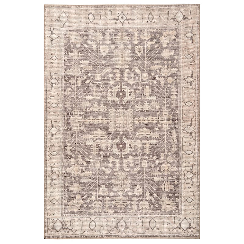 Terra by Obeetee Avalon Persian Border Rug - Ivory - 5' x 7'6"