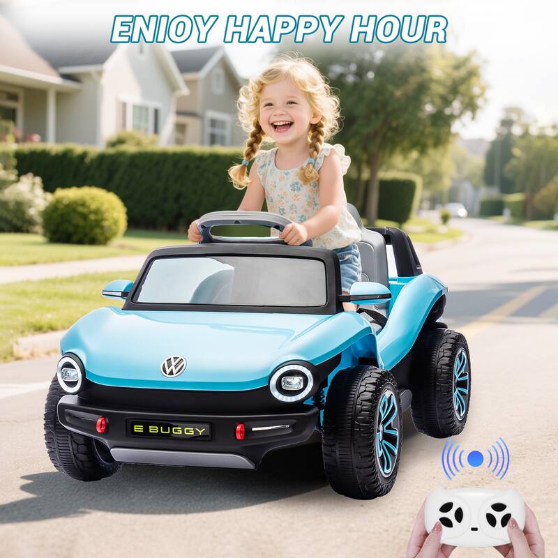 12V Licensed Volkswagen Beetle Ride-On Car for Kids with Remote Control, Battery Powered Electric Vehicle Toy