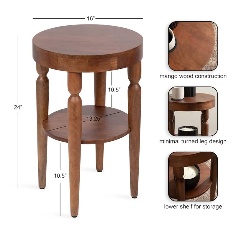 Kate and Laurel Ardentown Round Wood Side Table