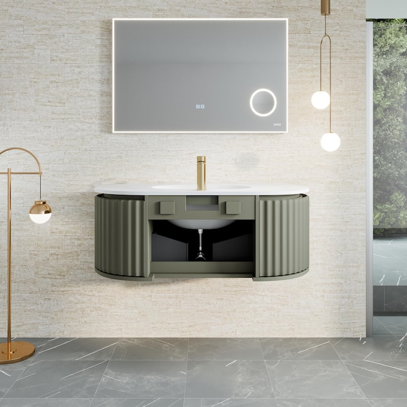 Eviva Haven 39"W Green Wallmount Bath Vanity with Integrated Sink