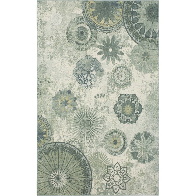 Mohawk Home Alexa Floral Medallion Area Rug - 5' x 8' - Grey